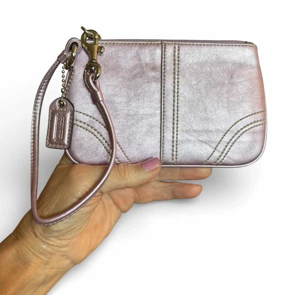 Coach Metallic Pink Wristlet